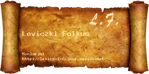 Leviczki Folkus névjegykártya